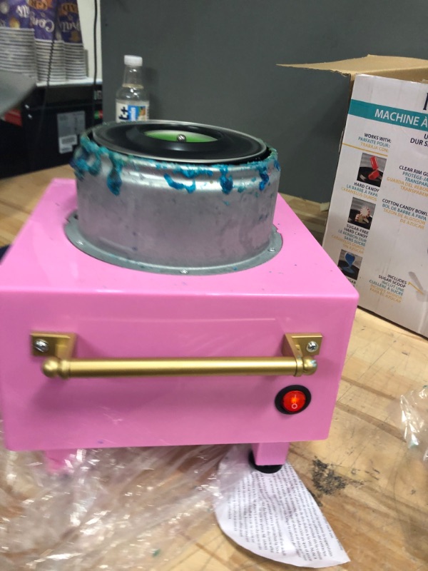 Photo 2 of (used)(see images) Nostalgia Retro Countertop Cotton Candy Machine, Vintage Candy Maker Includes 2 Reusable Cones & Scoop, Pink