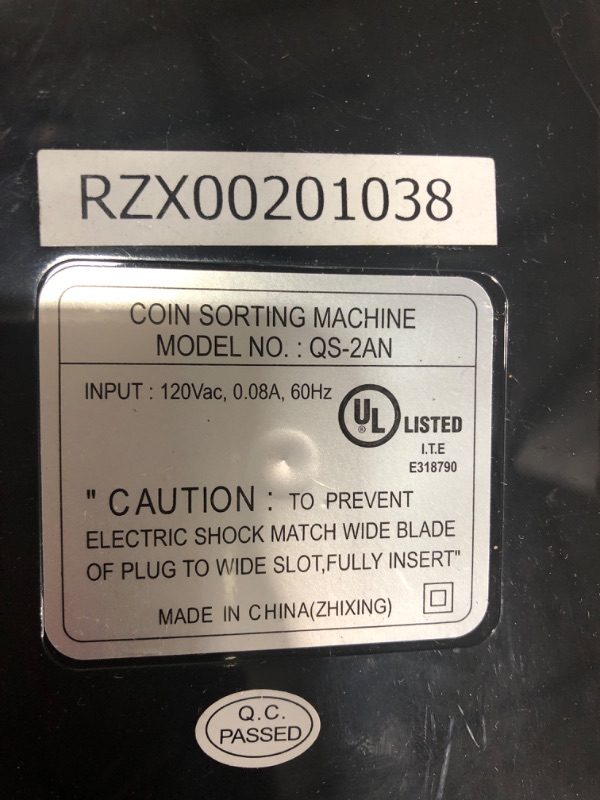 Photo 2 of **MISSING 1 TUBE*** TESTED**

Royal Sovereign Electric Coin Sorter, Patented Anti-Jam Technology, 1 Row of Coin Counting (QS-2AN)