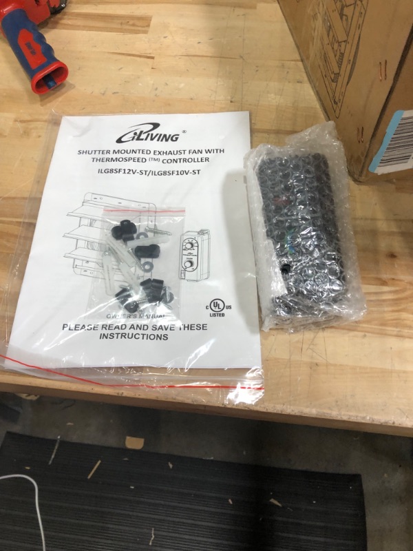 Photo 5 of **** NEW OPEN BOX****
iLiving 10'' Wall Mounted Shutter Exhaust Fan, Automatic Shutter, 820 CFM, 1200 SQF Coverage Area Silver (ILG8SF10V-ST) & 12'' Shutter Exhaust Fan with Thermospeed(TM) controller, 960 CFM, Silver Fan with Control + Fan 960 CFM, Silve