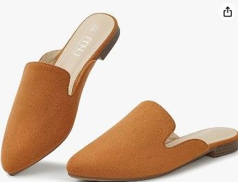 Photo 1 of MUSSHOE Mules for Women Flats Comfortable Pointed Toe Women Mules, 6.5
