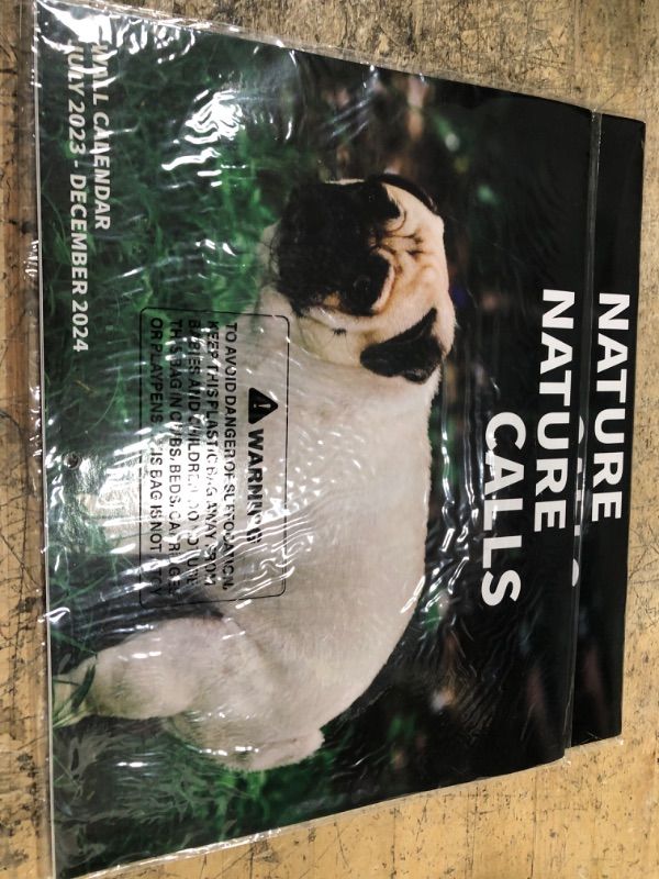 Photo 2 of 2023-2024 Wall Calendar - 2023-2024 Calendar 17" x 11" When Open, 18 Monthly Calendar From Jul. 2023 to Dec. 2024, Thick Paper Pages Folded Ready to Hang Poop Dogs New-- 2 ITEMS 