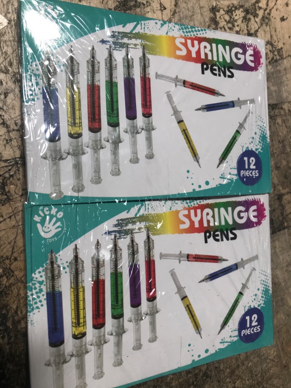 Photo 2 of Kicko Syringe Pens - 24 Pack Multi-Color Syringe Pen - 6 Color Ink Variety - for Boys, Girls, Imaginary Doctor Play, School Supplies, Party Favors, Goody Bag Fillers and Prizes 24 Count (Pack of 1)