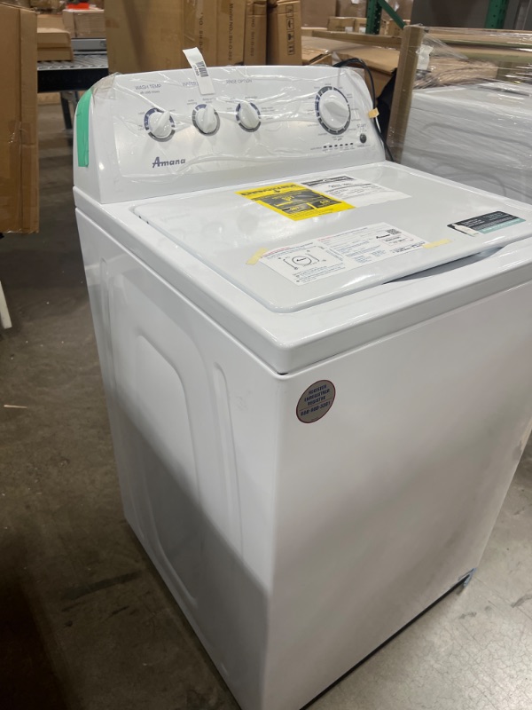 Photo 7 of Amana 3.8-cu ft High Efficiency Agitator Top-Load Washer (White)