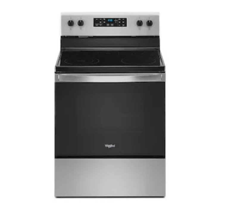 Photo 1 of Whirlpool 30-in Smooth Surface 5 Elements 5.3-cu ft Steam Cleaning Freestanding Electric Range 