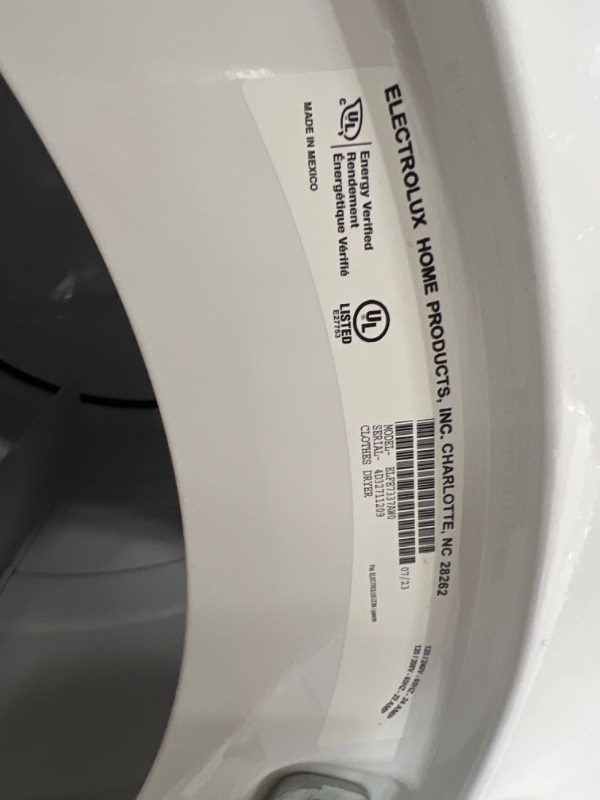 Photo 8 of Model #ELFE7337AW0 Official Electrolux dryer