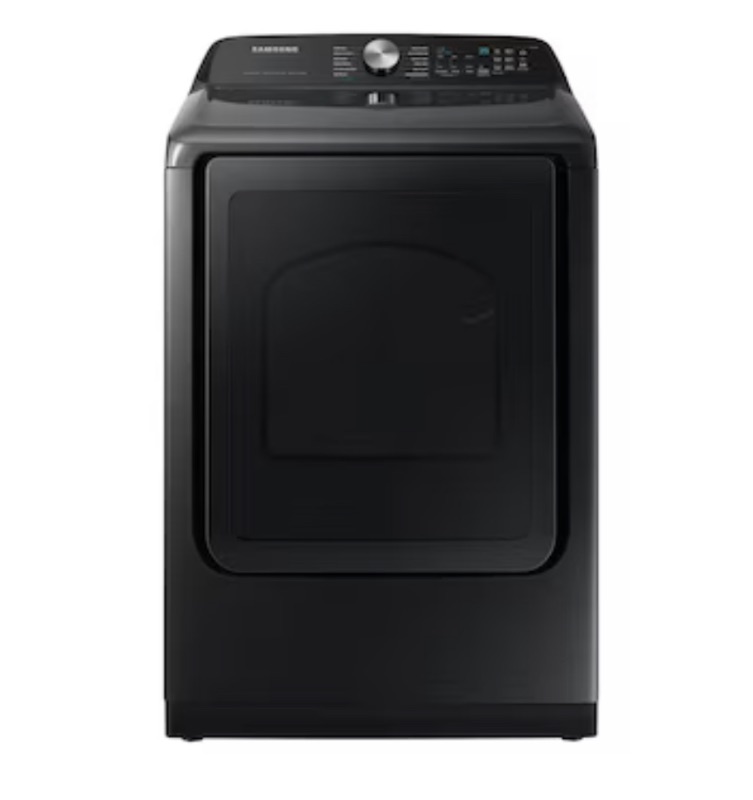 Photo 1 of Samsung 7.4-cu ft Steam Cycle Smart Electric Dryer (Brushed Black)