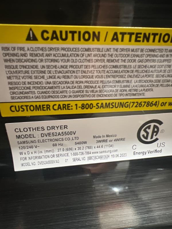 Photo 3 of Samsung 7.4-cu ft Steam Cycle Smart Electric Dryer (Brushed Black)