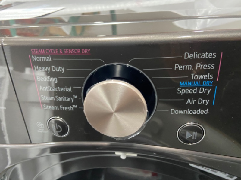 Photo 2 of LG True Steam 7.4-cu ft Stackable Steam Cycle Smart Electric Dryer (Black Steel) 