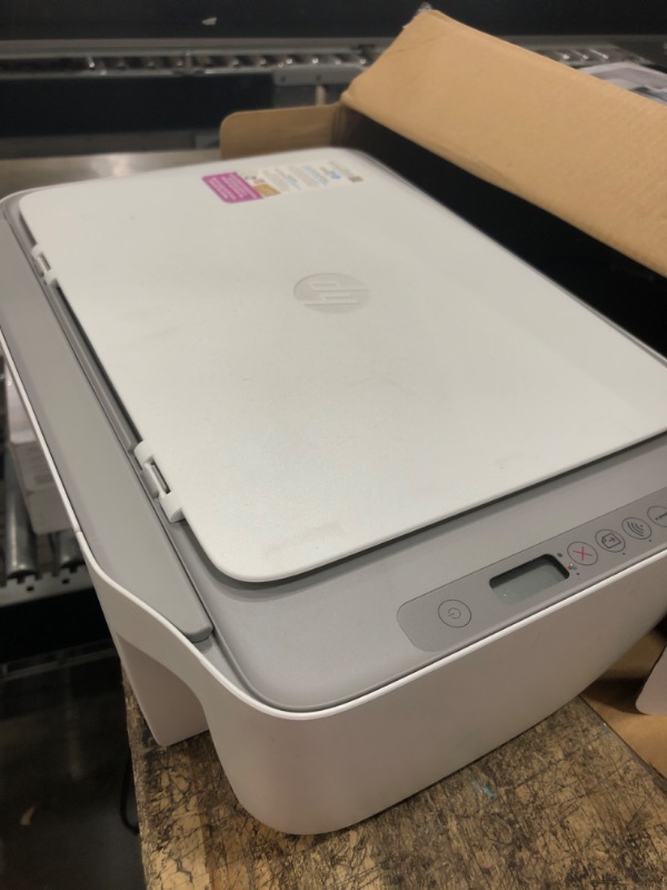 Photo 2 of HP DeskJet 3755 Compact All-in-One Wireless Printer, HP Instant Ink, Works with Alexa - Seagrass Accent (J9V92A)
