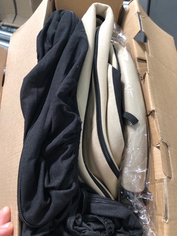 Photo 1 of Automotive Seat Covers Beige Black Universal Fit Seat Cover Combo Set with Steering Wheel Cover and Seat Belt Pad (Airbag Compatible and Split Bench) FH Group FB030BEIGEBLACK115-COMBO Beige/Black