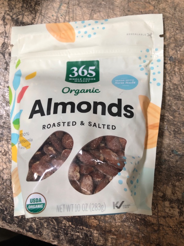 Photo 2 of 365 by Whole Foods Market, Organic Roasted Salted Almonds, 10 Ounce Salted 10 Ounce (Pack of 1)