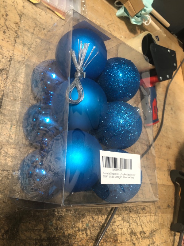 Photo 1 of 12 Pack of Blue Christmas Tree Bulbs