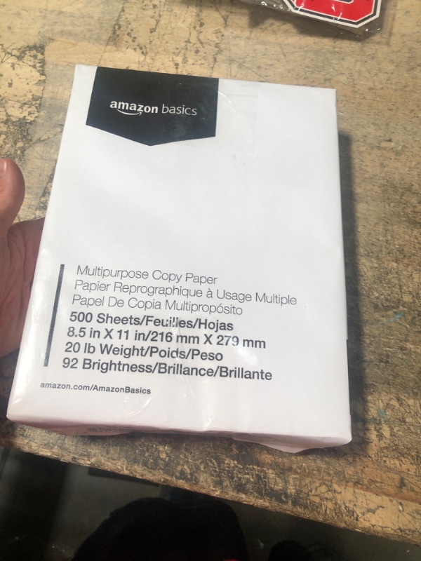 Photo 2 of Amazon Basics Multipurpose Copy Printer Paper, 8.5 x 11 Inch 20Lb Paper - 1 Ream (500 Sheets), 92 GE Bright White 1 Ream | 500 Sheets Multipurpose (8.5x11) Paper