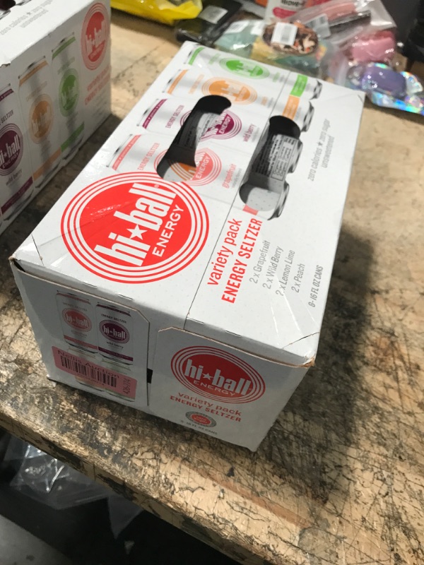 View 2 of Hiball Clean Energy Seltzer Water, Caffeinated Sparkling Water Made with Vitamin B12 and Vitamin B6, Sugar Free (8 pack of 16 Fl Oz), Variety Pack Best By 07/20/2023