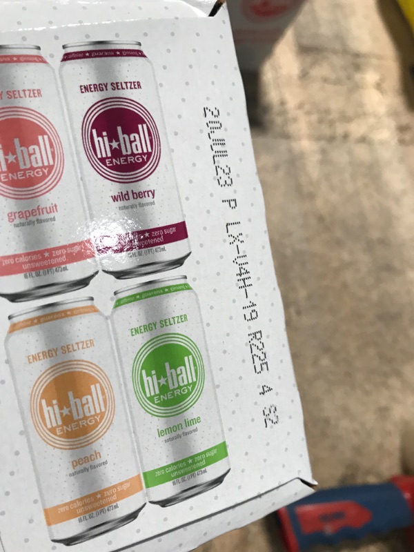 View 3 of Hiball Clean Energy Seltzer Water, Caffeinated Sparkling Water Made with Vitamin B12 and Vitamin B6, Sugar Free (8 pack of 16 Fl Oz), Variety Pack Best By 07/20/2023