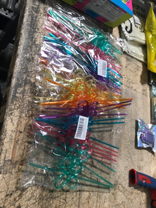 Photo 2 of **BUNDLE OF 2**  18 pcs Butterfly Party Straws Crazy Silly Straws for Kids & Adults Butterfly Birthday Decorations Bachelorette Party Favors