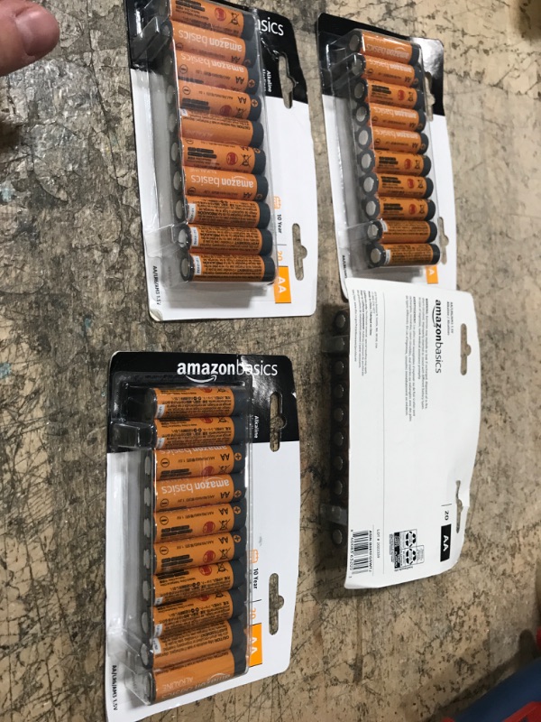 Photo 2 of **BUNDLE OF 4**  Amazon Basics 20 Pack AA Alkaline Batteries - Blister Packaging 20 Count (Pack of 1)