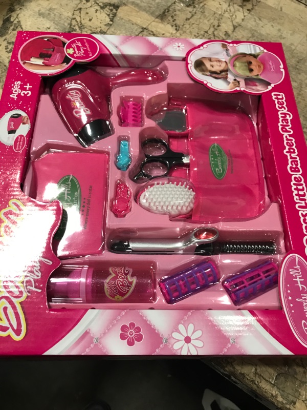 Photo 2 of Beverly Hills Doll Collection 13 Piece Doll Hair Beauty & Dress Up Salon Set for 18 Inch Dolls, Cape and Pocket Apron Included