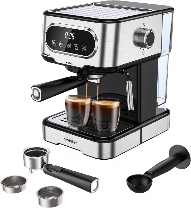 Photo 1 of 
Kwister Espresso Machine 15 Bar, Espresso and Cappuccino Machine with Milk Frother, Espresso Maker with Steamer,