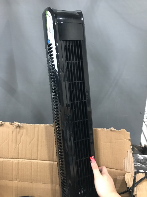 Photo 3 of Uthfy Oscillating Tower Fan with Remote, Electric Standing Tower Fan Floor Fan for Bedroom Indoor Office and Home Use,Quiet Cooling Portable Bladeless Tower Fans, 30 inchs, Black Tower Fan