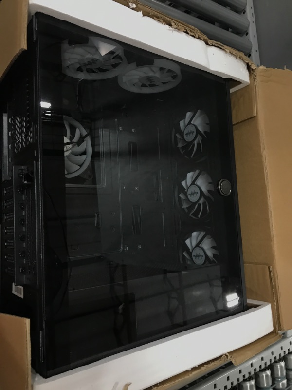 Photo 2 of MUSETEX ATX PC Case Pre-Install 6 PWM ARGB Fans, Mid Tower Gaming Case with Opening Tempered Glass Side Panel Door, Mesh Computer Case, TW8