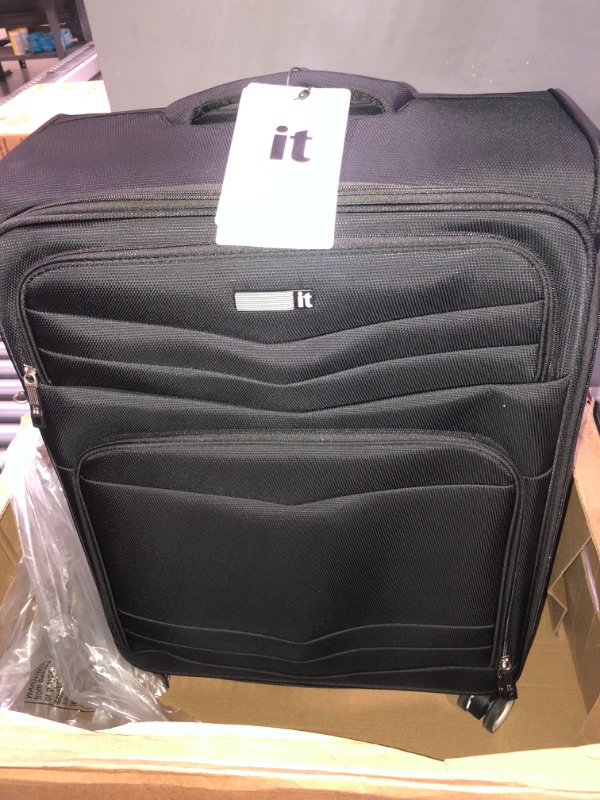 Photo 2 of it luggage Intrepid 32" Softside Checked 8 Wheel Expandable Spinner with TSA Lock, Black 32" Black