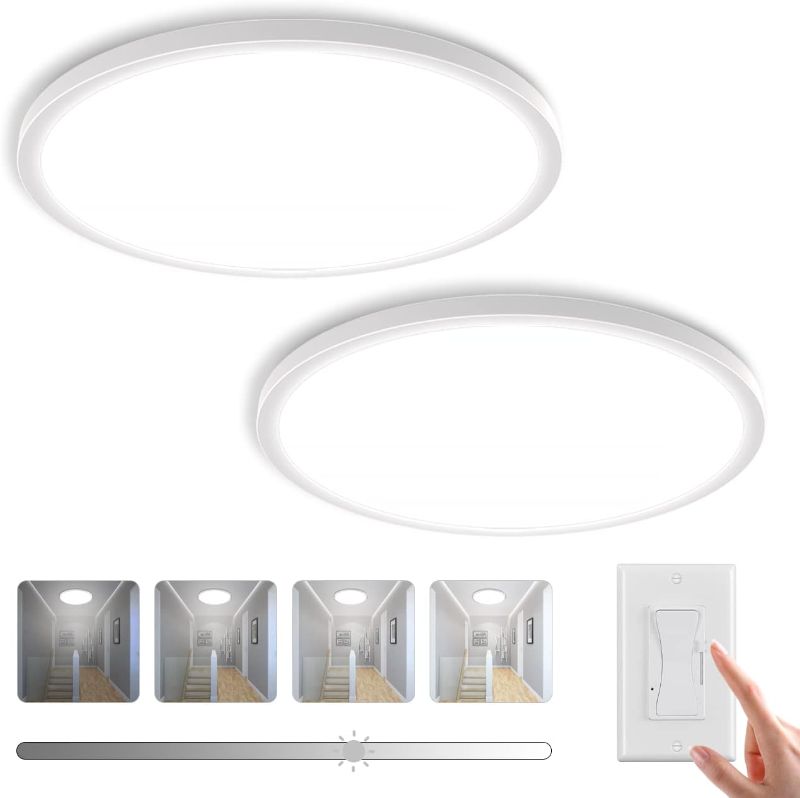 Photo 1 of libtit 12 Inch LED Flush Mount Ceiling Light, 5000K 3200LM 28W Bright LED Ceiling Light, Super-Slim Dimmable Ceiling Light Fixture for Kitchen Bathroom Bedroom Livingroom Hallway Office
