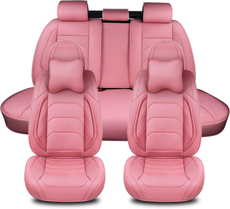 Photo 1 of *MISSING BACK SEAT COVER*
TIEHESYT Pink Car Seat Covers Full Set, B
