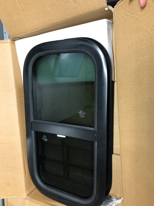 Photo 2 of Aucuda RV Windows with Trim Rings, 12" W x 22" H Replacement RV Windows for 1-3/4’’ Wall Thickness, Vertical Slide Trailer Window with Screen, DOT Certification Qualified Camper Window. 12''x22''