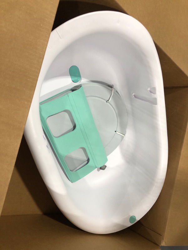 Photo 2 of 4-in-1 Grow-with-Me Bath Tub by Frida Baby Transforms Infant Bathtub to Toddler Bath Seat with Backrest for Assisted Sitting in Tub