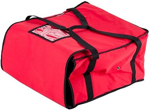 Photo 1 of 20" x 20" x 5" Red Nylon Insulated Pizza Delivery Bag