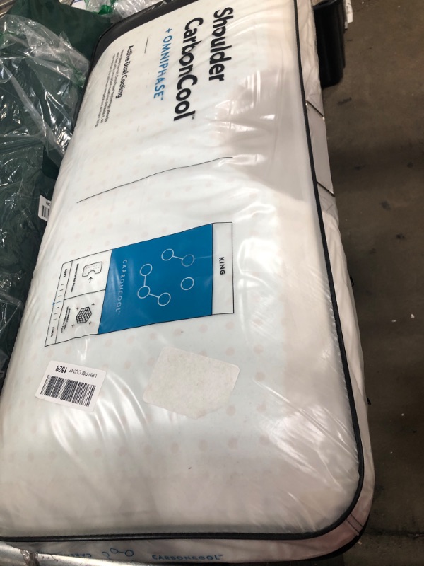 Photo 1 of MALOUF Z Shoulder CARBONCOOL LT OMNIPHASE Memory Foam Pillow–Continual Temperature Regulation–for Side Sleepers, Gray, King/Shoulder Cutout