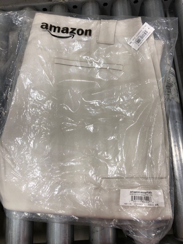 Photo 1 of Amazon Essentials Men's Stain & Wrinkle Resistant Straight-Fit Stretch Work Pant 40W x 30L Light Khaki Brown