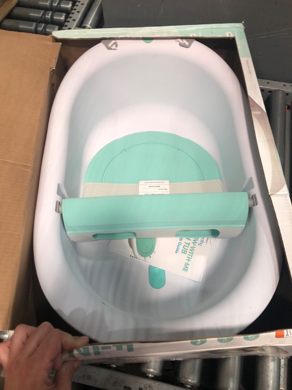 Photo 2 of 4-in-1 Grow-with-Me Bath Tub by Frida Baby Transforms Infant Bathtub to Toddler Bath Seat with Backrest for Assisted Sitting in Tub