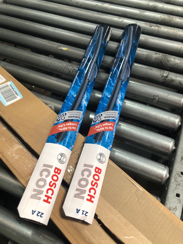 Photo 2 of Bosch ICON Wiper Blades 22A21A (Set of 2) Fits Acura: 02-05 NSX, Chevrolet: 13-11 Impala, Dodge: 18-11 Durango, Jeep: 18-11 Grand Cherokee +More, Up to 40% Longer Life, Frustration Free Packaging 22A and 21A Frustration Free Combo Wiper Blades