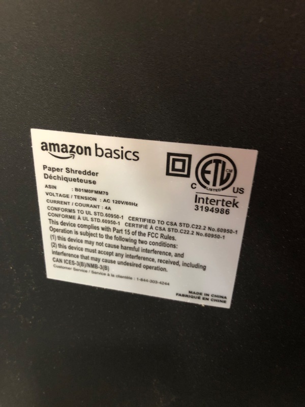 Photo 3 of Amazon Basics 15-Sheet Cross-Cut Paper, CD Credit Card Office Shredder 15 Sheet - original model Shredder