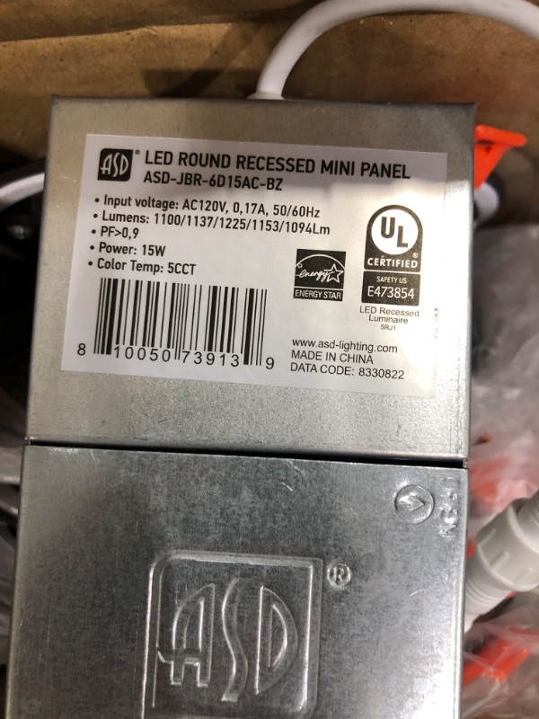 Photo 4 of 12 PACK ASD 6 Inch Ultra Thin LED Recessed Lighting Oil Rubbed Bronze, 5 CCT 2700K-5000K, 15W 60W Eqv, Ceiling Dimmable Canless Wafer Downlight with J-Box, 1225Lm High Brightness - UL Energy Star 6 Pack Oil-Rubbed Bronze 6 Inch