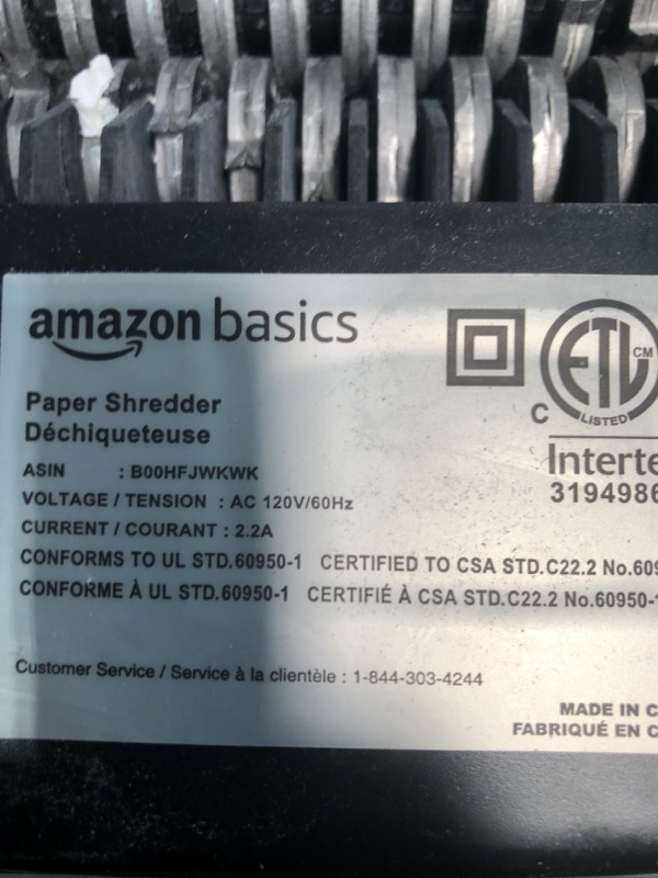 Photo 4 of Amazon Basics 6-Sheet Cross-Cut Paper Shredder