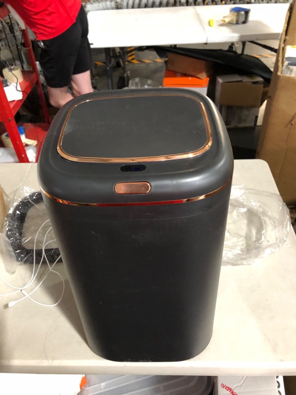 Photo 3 of **SENSORS ARE BROKEN**
Sooyee 14 Liter Automatic Trash Can with lid,3.6 Gallon Grey 12.2"W x 5.9"D X 12"H