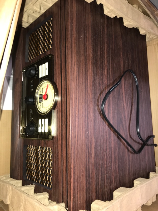 Photo 1 of Victrola Nostalgic 6-in-1 Bluetooth Record Player & Multimedia Center with Built-in Speakers - 3-Speed Turntable, CD & Cassette Player, AM/FM Radio | Wireless Music Streaming | Espresso Espresso Entertainment Center