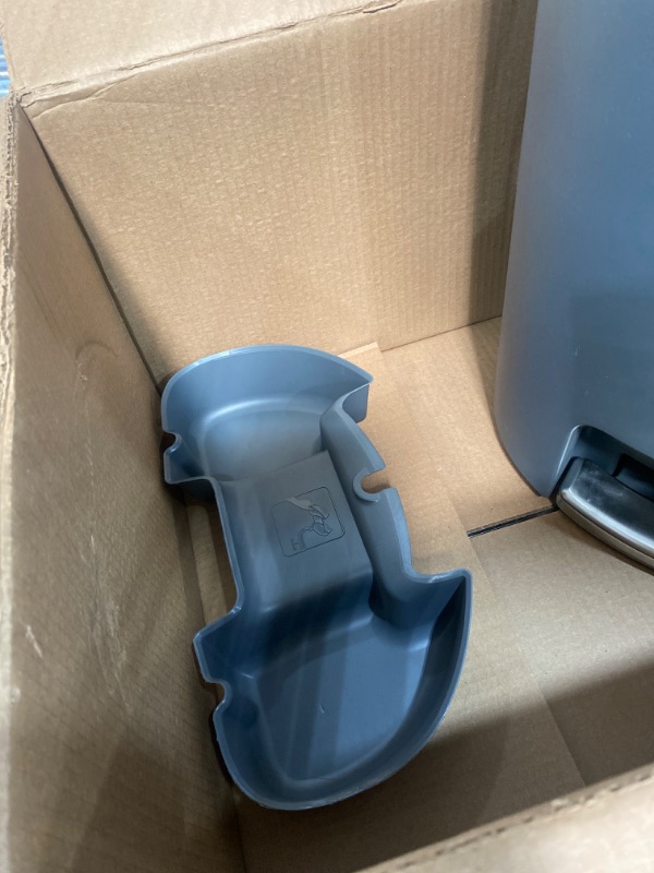 Photo 1 of Curver Deco 13 Gallon Step-On Trash Can and Recycle Bin with Lid for Kitchen Waste, Silver