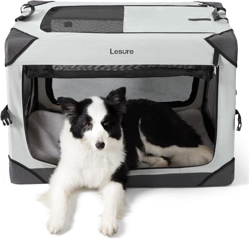 Photo 1 of 
Lesure Collapsible Dog Crate - Portable Dog Travel Crate Kennel for Large Dog, 4-Door Pet Crate with Durable Mesh Windows, Indoor & Outdoor 42 x 31 x 31