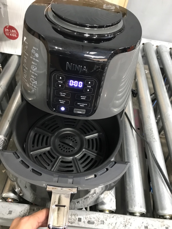 Photo 4 of Ninja AF101 Air Fryer that Crisps, Roasts, Reheats, & Dehydrates, for Quick, Easy Meals, 4 Quart Capacity, & High Gloss Finish, Black/Grey 4 Quarts