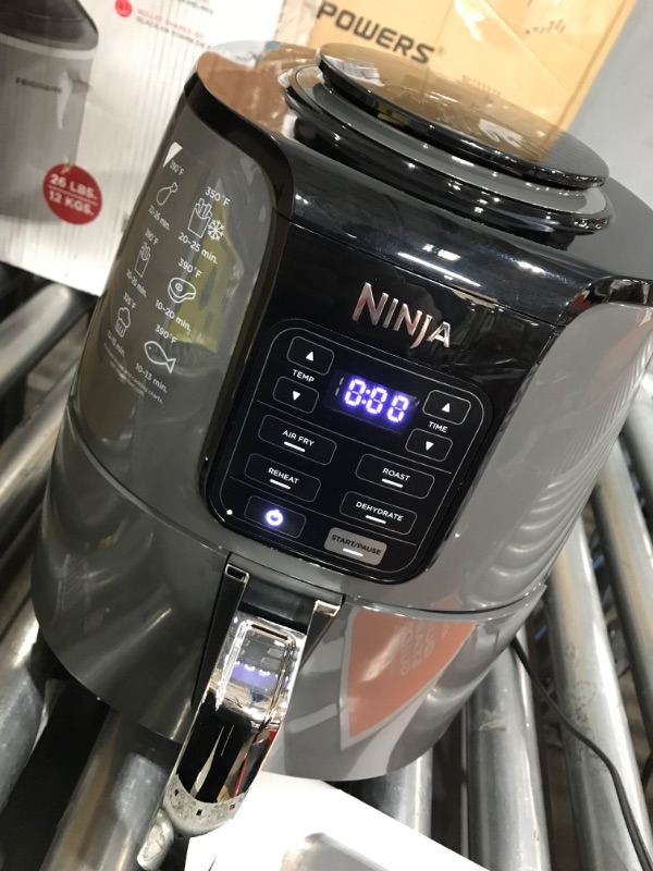 Photo 2 of Ninja AF101 Air Fryer that Crisps, Roasts, Reheats, & Dehydrates, for Quick, Easy Meals, 4 Quart Capacity, & High Gloss Finish, Black/Grey 4 Quarts