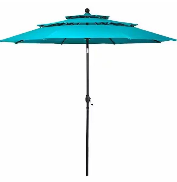 Photo 1 of 10ft 3 tier turquoise patio umbrella