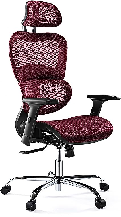 Photo 1 of Ergonomic Office Chair, High Back Mesh Office Chair with 3D Armrests and Headrest, Adjustable Rolling Chair with Lumbar Support and Tilt Function, Breathable Mesh Chair for Gaming, Executive, Office
