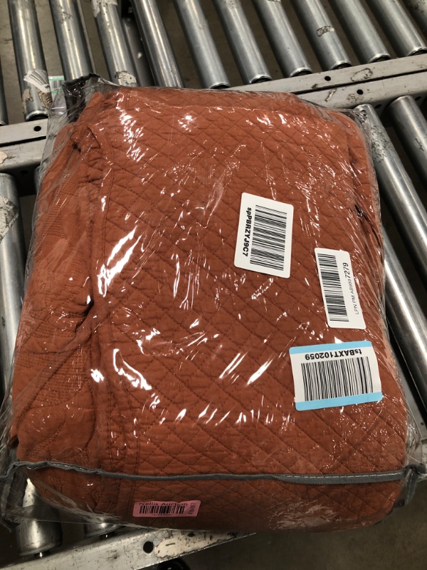 Photo 1 of MarCielo 3-Piece 100% Cotton Oversized Bedspread Set Coverlet Set Lightweight Quilt Set Embroidery Farmhouse Bedding Set (Royal Orange, King (118"x106")) King (118"x106") Royal Orange