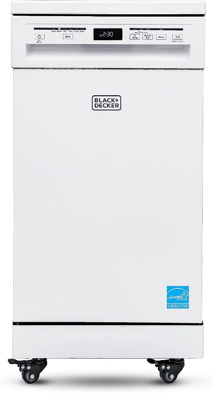 Photo 1 of **PARTS ONLY** BLACK+DECKER Portable Dishwasher, 18 inches Wide, 8 Place Setting, White