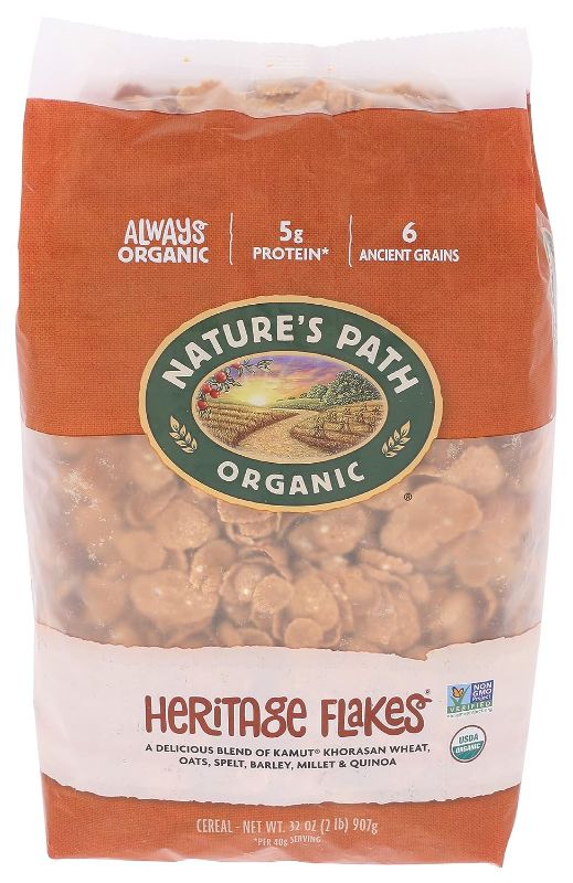 Photo 1 of **EXP DATE JUNE 2024!! Nature's Path Organic Cereal, Heritage Flakes, 32 Ounce Bag (Pack of 6)