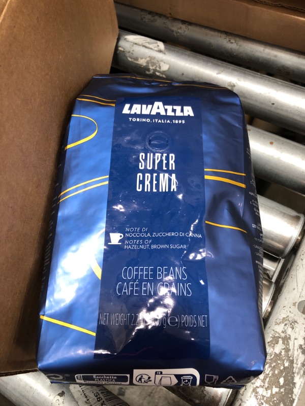 Photo 2 of **EXP DATE 03/30/2025!!! Lavazza Super Crema Whole Bean Coffee Blend, Medium Espresso Roast, Authentic Italian,Produced in a nut-free facility center, Mild and creamy with notes of hazelnuts and brown sugar, 2.2LB (Pack of 1) 2.2 Pound (Pack of 1) Super C